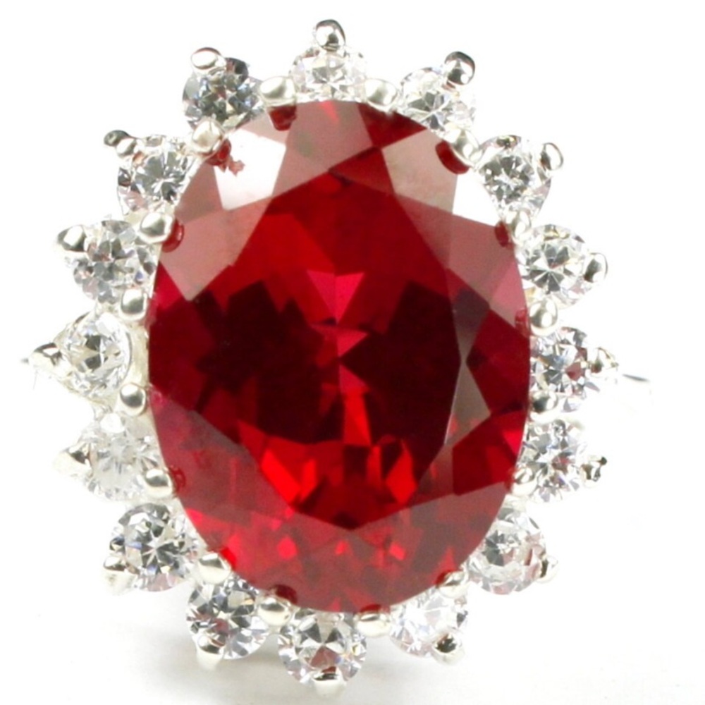 Created Ruby, 925 Sterling Silver Royal Engagemen… - image 1